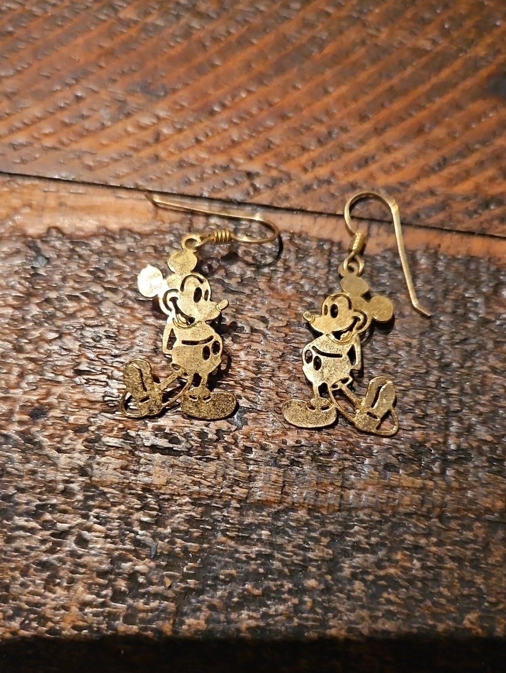 Disney Gold tone Mickey Mouse Character Drop Earrings - Women Jewelry